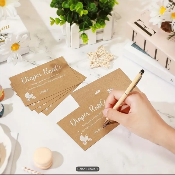 1pc Kraft Paper Footprint Shower Ballot Box Set Diaper Raffle Baby Shower - Picture 2 of 5